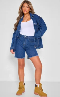 Indigo Raw Hem Denim Jorts