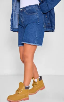Indigo Raw Hem Denim Jorts