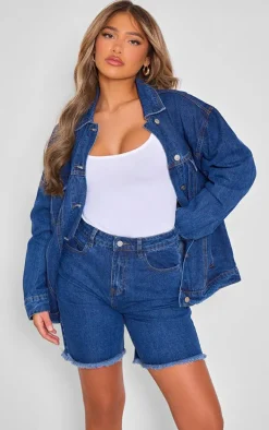 Indigo Raw Hem Denim Jorts