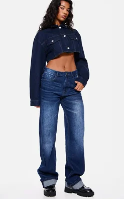 Indigo Turn Up Hem Jeans