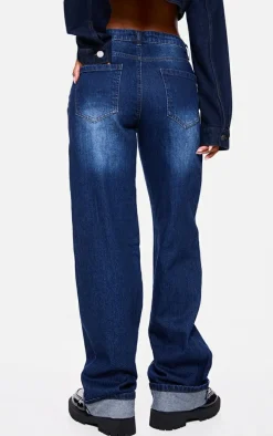 Indigo Turn Up Hem Jeans