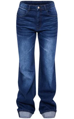 Indigo Turn Up Hem Jeans