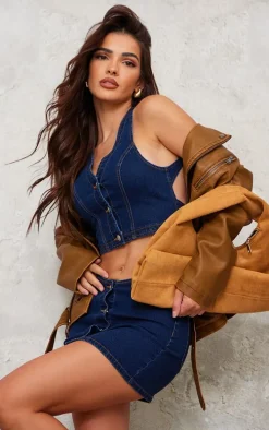 Indigo Western Style Denim Vest