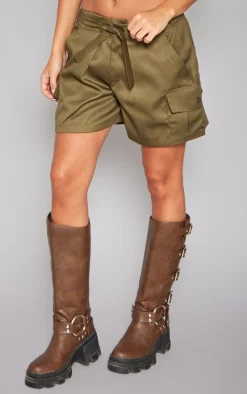 Khaki Baggy 90s Pocket Cargo Shorts