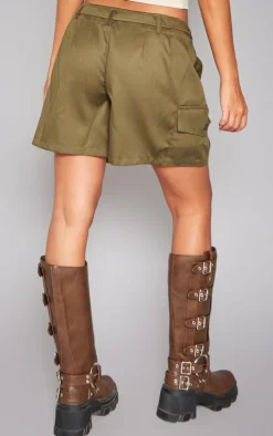 Khaki Baggy 90s Pocket Cargo Shorts