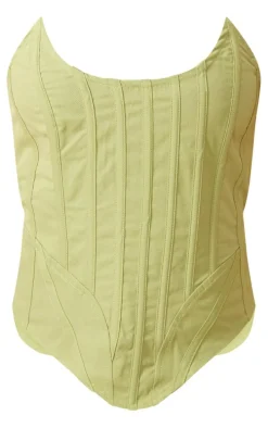 Khaki Cargo Boned Longline Structured Corset