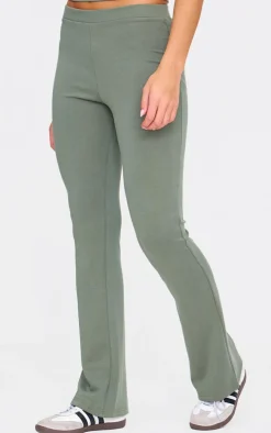 Khaki Premium Soft Touch Skinny Flare Pants