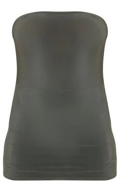 Khaki Slinky Bandeau Skort Romper