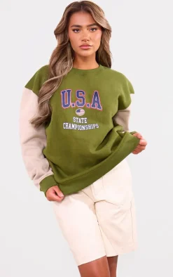 Khaki USA Raglan Sleeve Sweatshirt