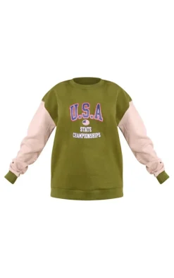 Khaki USA Raglan Sleeve Sweatshirt
