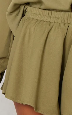 Khaki Woven Floaty Shorts