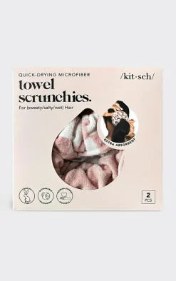 Kitsch Microfiber Towel Scrunchies - Terracotta Checker