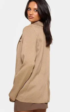 Latte Linen Look Pocket Detail Blazer