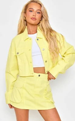 Lemon Cropped Denim Jacket
