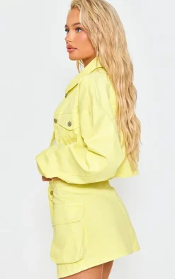 Lemon Cropped Denim Jacket