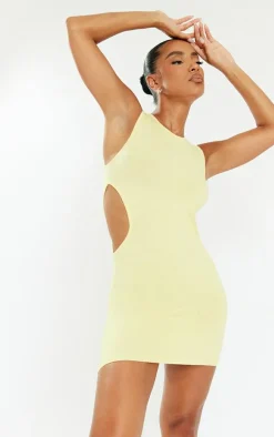 Lemon Cut Out Side Soft Knit Dress