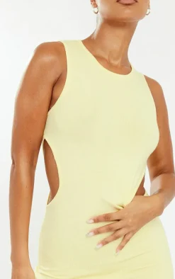 Lemon Cut Out Side Soft Knit Dress