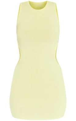 Lemon Cut Out Side Soft Knit Dress