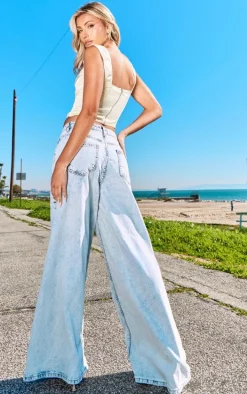 Lemon Satin Lace Bust Boned Corset