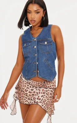 Leopard Abstract Printed Onion Skin Drape Mini Skirt