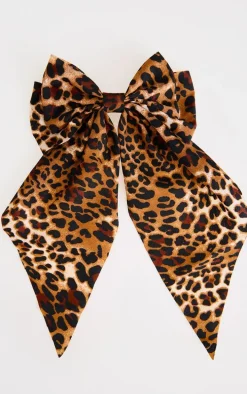 Leopard Print Oversized Bow