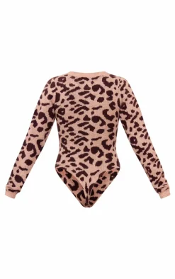 Leopard Soft Knit Button Up Bodysuit