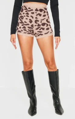 Leopard Soft Knit Mini Hot Pants