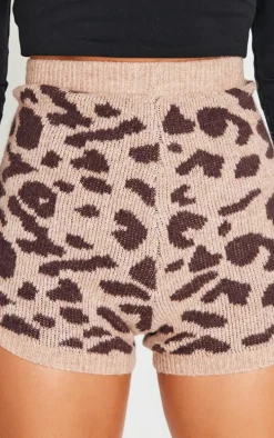Leopard Soft Knit Mini Hot Pants