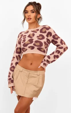 Leopard Soft Knit Open Back Sweater