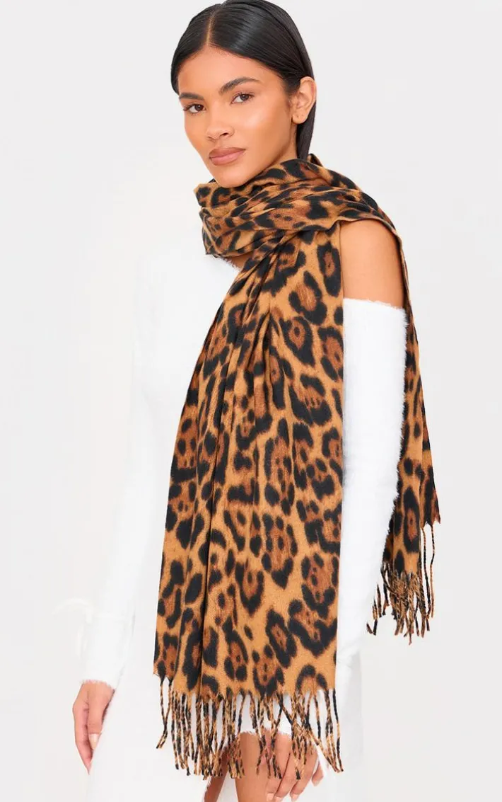 Leopard Tassel Scarf