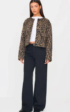 Leopard Wool Look Jacket