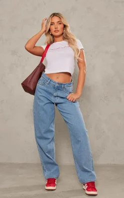 Light Blue Basic Straight Leg Jeans