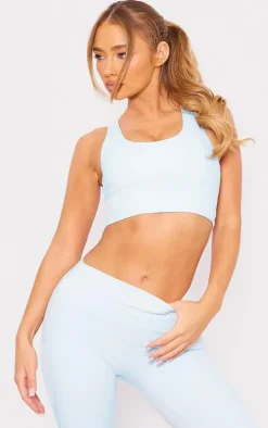 Light Blue Sculpt Double Layer Padded Sports Bra