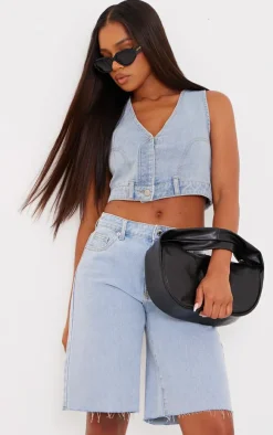 Light Blue Upside Down Jean Denim Vest