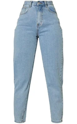 Light Blue Wash Bum Shape Mom Jeans