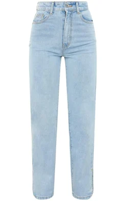 Light Blue Wash L30 Split Hem Jeans