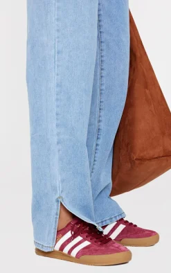 Light Blue Wash L30 Split Hem Style Jeans