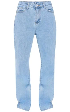 Light Blue Wash L30 Split Hem Style Jeans