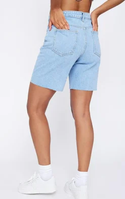 Light Blue Wash Loose Fit Boyfriend Denim Short