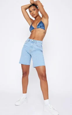 Light Blue Wash Loose Fit Boyfriend Denim Short