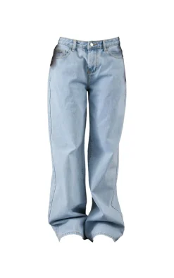 Light Blue Wash Low Rise Wide Leg Jeans