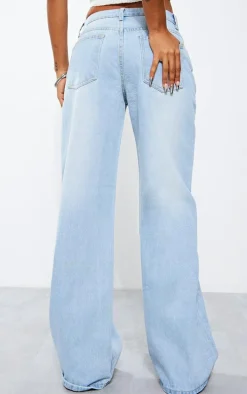 Light Blue Wash Low Rise Boyfriend Jeans
