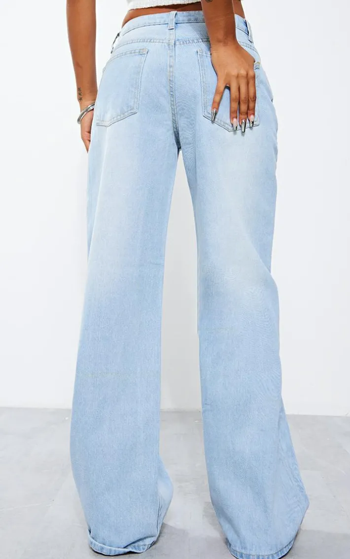 Light Blue Wash Low Rise Boyfriend Jeans