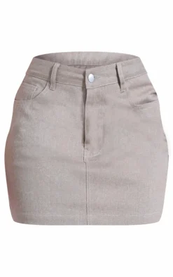Light Grey Denim Mini Skirt