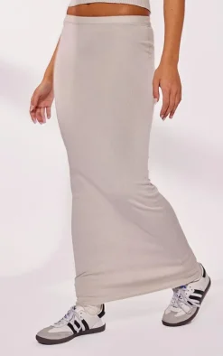 Light Grey Floaty Knitted Maxi Skirt