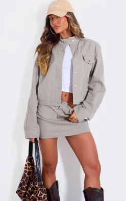 Light Grey Regular Fit Denim Jacket