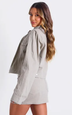 Light Grey Regular Fit Denim Jacket