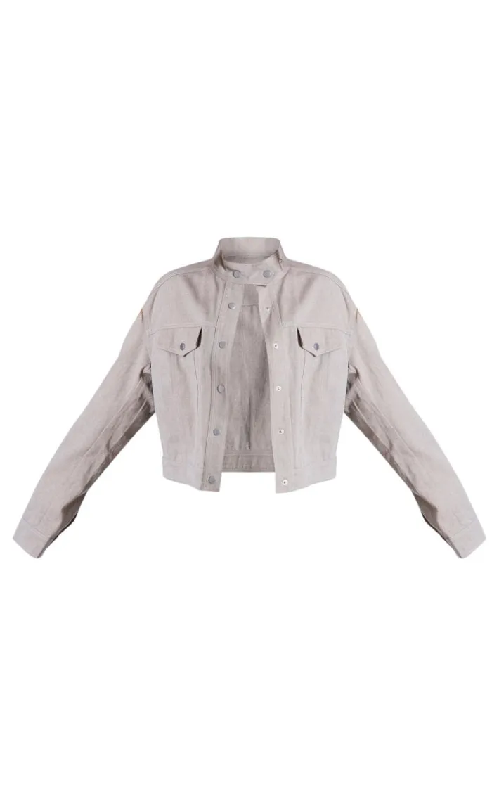 Light Grey Regular Fit Denim Jacket