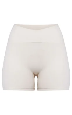 Light Grey Sculpt Cross Front High Waist Gym Shorts