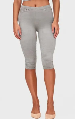 Light Khaki Faux Suede Capri Pants